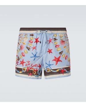 Dolce & Gabbana Bedruckte Badeshorts - Weiß