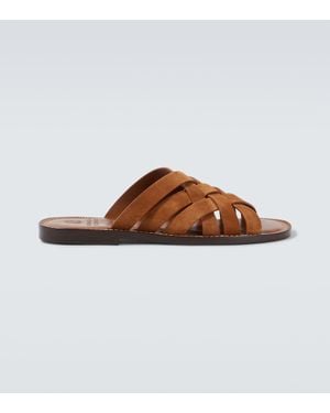 Brunello Cucinelli Sandalen Aus Veloursleder - Braun