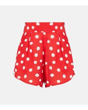 Adriana Degreas High-Rise Wide-Leg Shorts - Red