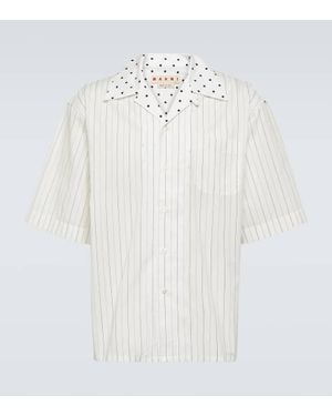 Marni Striped Cotton Poplin Shirt - White
