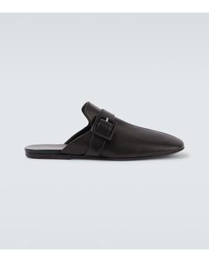 Dries Van Noten Slippers Aus Leder - Schwarz