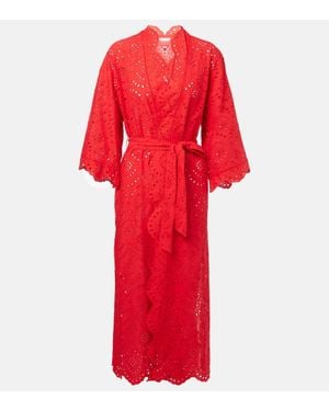 Poupette Caftan Aya De Algodon - Rojo