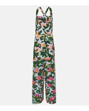 Oscar de la Renta Floral Cotton-Blend Jumpsuit - Green