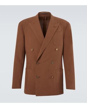 dunhill Blazer En Lin - Marron