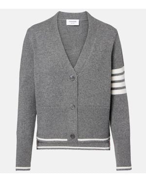 Thom Browne Cardigan 4-Bar Aus Schurwolle - Grau