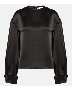 JW Anderson Top Aus Satin - Schwarz