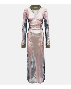 Y. Project X Jean Paul Gaultier Trompe L'Oeil Maxi Dress - Multicolour