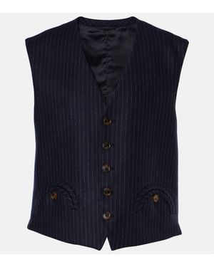 Blazé Milano Lady Maud Wool And Cashmere Vest - Blue