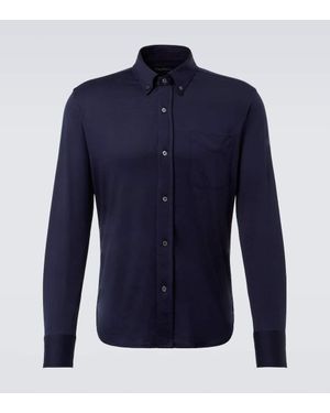 Tom Ford Hemd Aus Seide Und Baumwolle - Blau