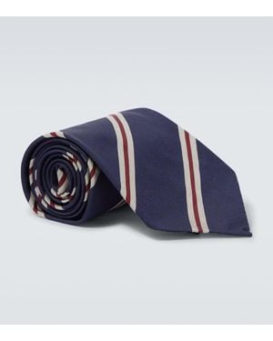 dunhill Striped Silk Tie - Blue