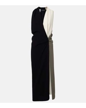 Proenza Schouler Elsa Draped Crepe Midi Dress - Black