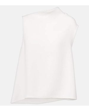 Vince Asymmetric Draped Top - White
