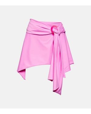 The Attico Asymmetric Mini Skirt - Pink