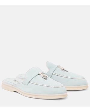 Loro Piana Mocassini Charms Walk Babouche in suede - Bianco