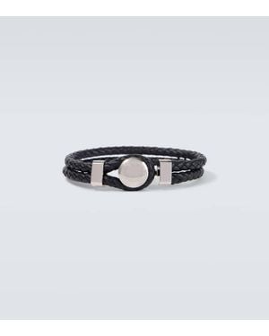 Tom Ford Pulsera De Piel Trenzada Con Logo - Blanco