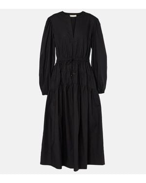 Ulla Johnson Midikleid Aurelie Aus Baumwolle - Schwarz