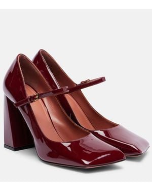 AMINA MUADDI Charlotte 95 Patent Leather Mary Jane Court Shoes - Red