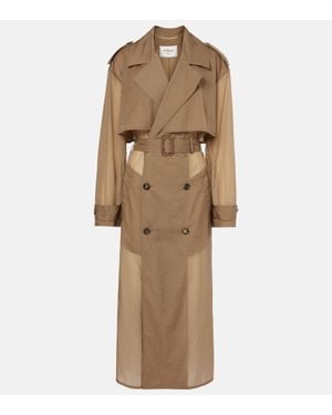 Saint Laurent Sheer Trench Coat - Natural