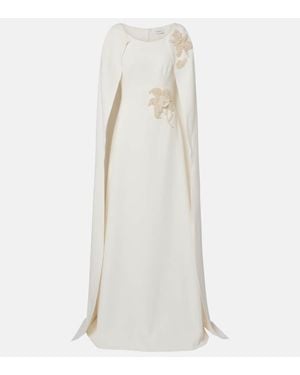 Safiyaa Robe Yuna Aus Crepe Mit Zierperlen - Weiß