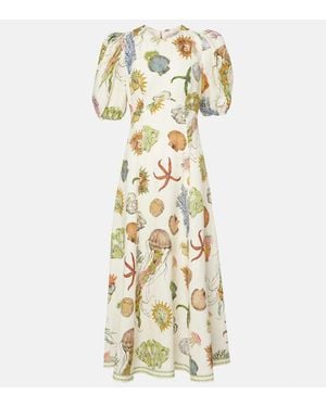 ALÉMAIS Sea Linen Midi Dress - Metallic