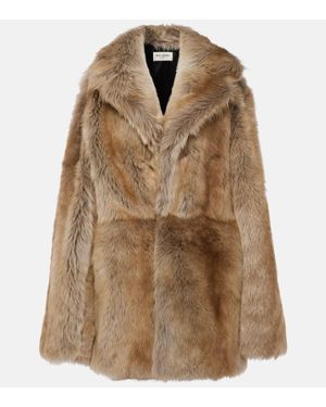 Saint Laurent Jacke Aus Shearling - Braun