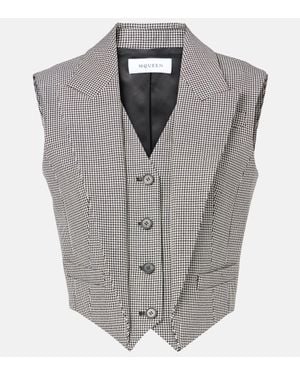 McQueen Weste Aus Wolle Und Mohair - Grau