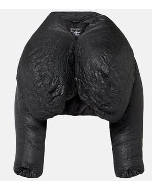 Y. Project Wattierte Cropped-Jacke - Schwarz