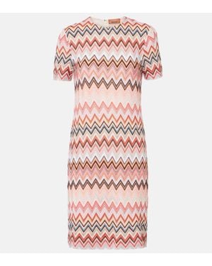 Missoni Zigzag-Pattern Mini Dress - Pink