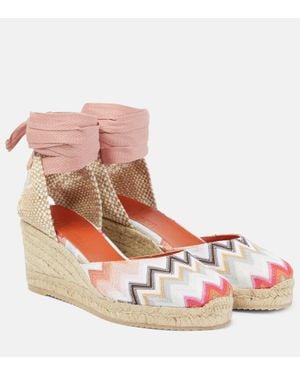 Missoni Espadrille-Wedges Eva 80 Mit Haekelstrick - Pink