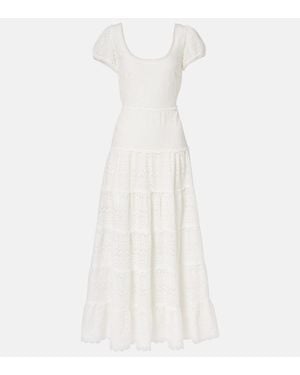 RIXO London Remi Broderie Anglaise Cotton Midi Dress - White