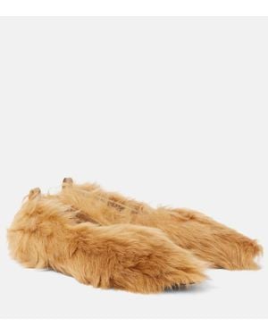 The Attico Eva Shearling Ballet Flats - Natural
