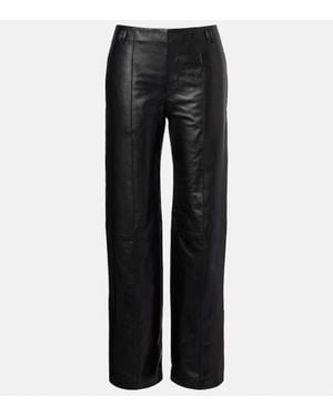 Isabel Marant Pantalones Anchos Ciara De Piel - Negro
