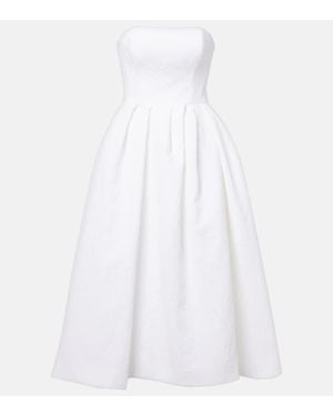 Carolina Herrera Cotton-Blend Midi Dress - White