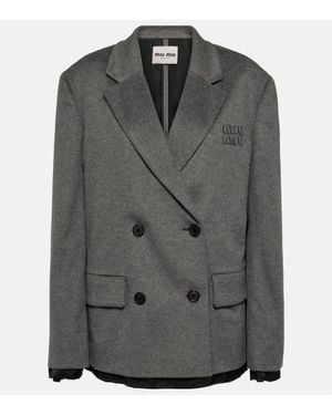 Miu Miu Blazer En Laine Et Cachemire - Noir