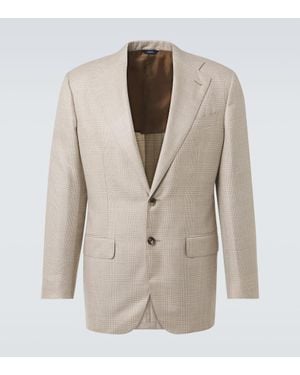 Thom Sweeney Blazer En Mezcla De Cachemir A Cuadros - Neutro