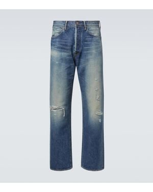 Visvim Jeans Regular Distressed Social Sculpture 01 - Blu