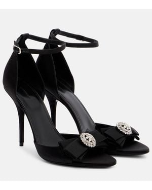 Balenciaga Avenue Palazzo 110 Satin Sandals - Black