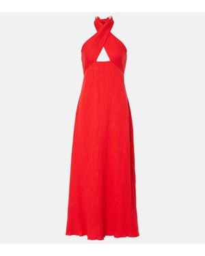 Johanna Ortiz Halterneck Cutout Maxi Dress - Red