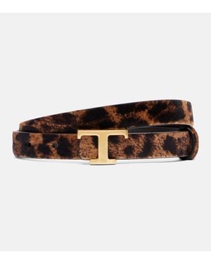Tod's Logo Leather Belt - Brown