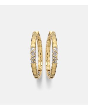 Marina B Ondine 18kt Yellow Gold Hoop Earrings With Diamonds - Metallic