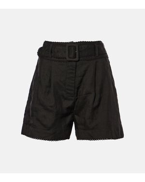 Veronica Beard Shorts Hobbes De Ramio De Tiro Alto - Negro