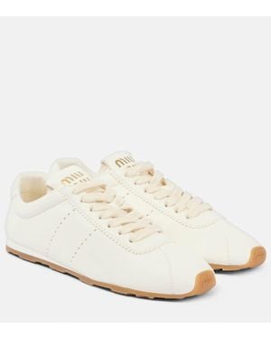 Miu Miu Leather Sneakers - White
