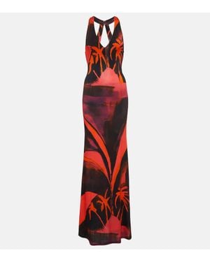 Louisa Ballou High Sea Printed Jersey Maxi Dress - Red
