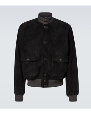 RRL Bomberjacke Mason Aus Veloursleder - Schwarz