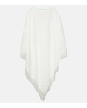 Melissa Odabash Caftan Blair De Punto Calado Con Flecos - Blanco