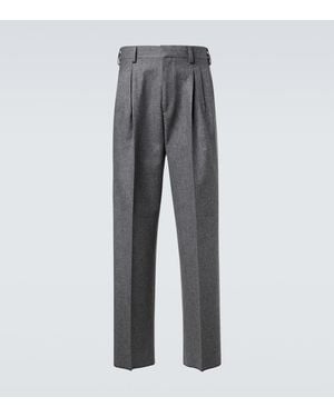 ZEGNA Wool Straight Trousers - Grey