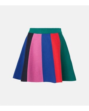JW Anderson Colorblocked Cotton And Cashmere Miniskirt - Red