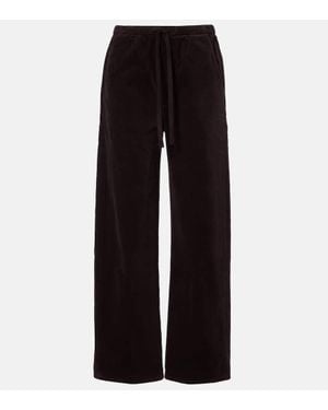 Citizens of Humanity Aurora Pulla Cotton Corduroy Wide-Leg Pants - Black