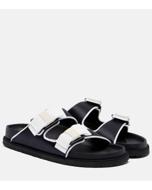 Birkenstock Arizona Bow-Detail Satin Sandals - Black