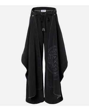 Jean Paul Gaultier Cotton-Blend French Terry Sweatpants - Black